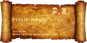 Pittik Margó névjegykártya
